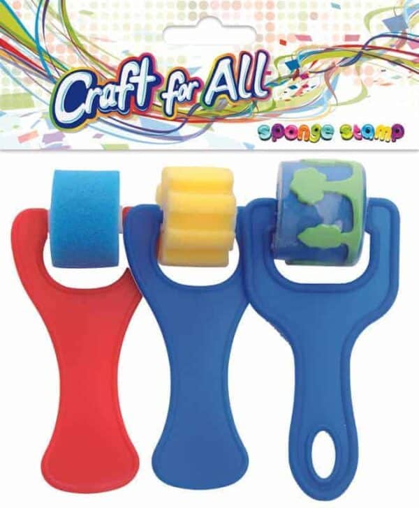 Sponge stamp roller with plastic handle 2cm 3pcs