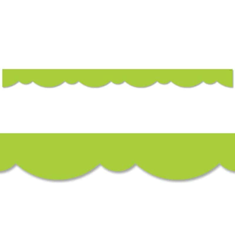 Lime green stylish scallops border ctp-8566