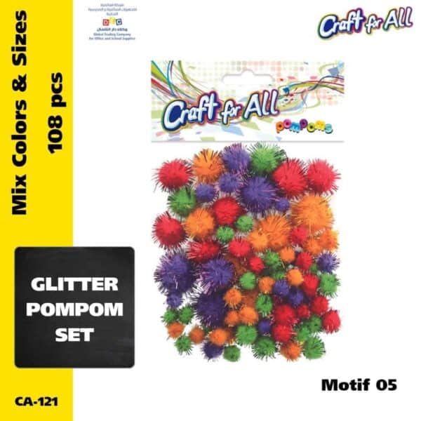Assorted Glitter Pompoms -Motif 05