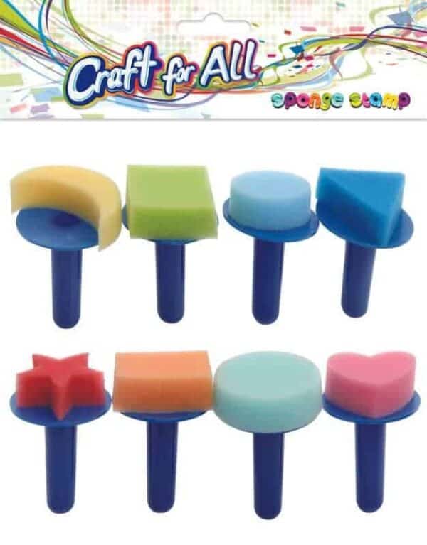 Sponge stamp with plastic handle 5cm 8pcs