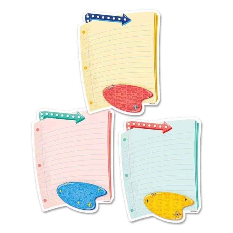 Mid-century mod notebook paper 6" designer cut-outs ctp-8466