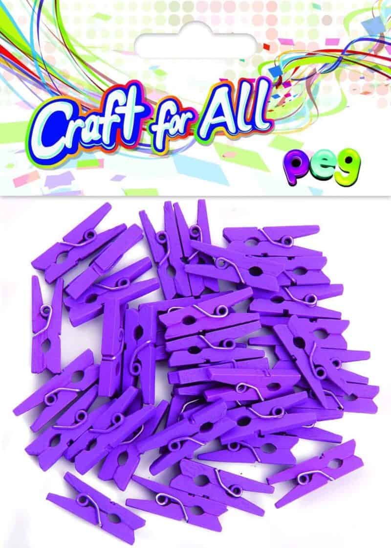 Purple wooden peg - 36pcs
