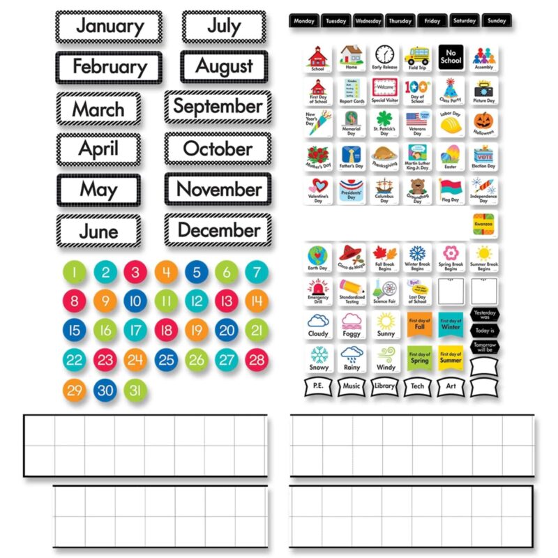 Linear calendar set bulletin board ctp-10169