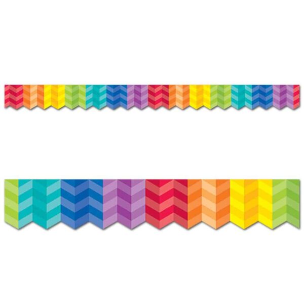 Painted Palette Rainbow Herringbone Border CTP-0187