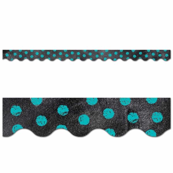 Chalk It Up! Dots on Chalkboard! Turquoise Border CTP-0216