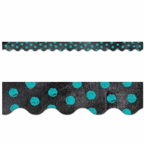 Chalk It Up! Dots on Chalkboard! Turquoise Border CTP-0216