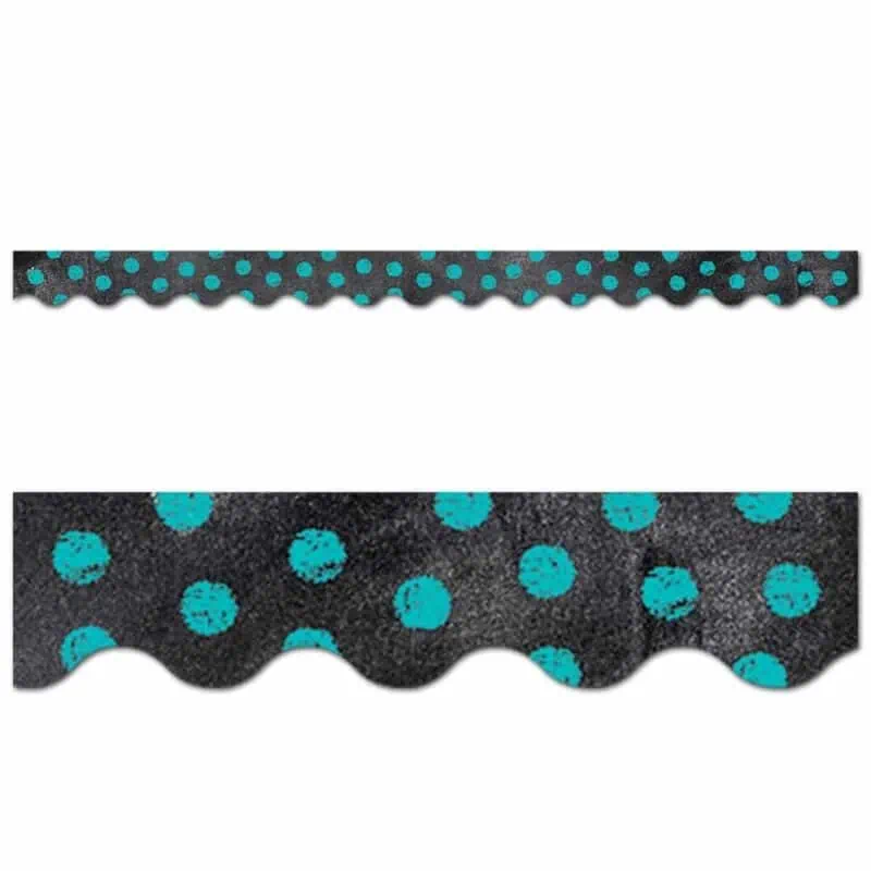 Chalk It Up! Dots on Chalkboard! Turquoise Border CTP-0216