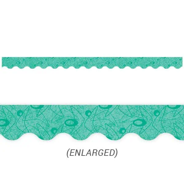 Mid-Century Mod Teal Boomerangs Border CTP-8409