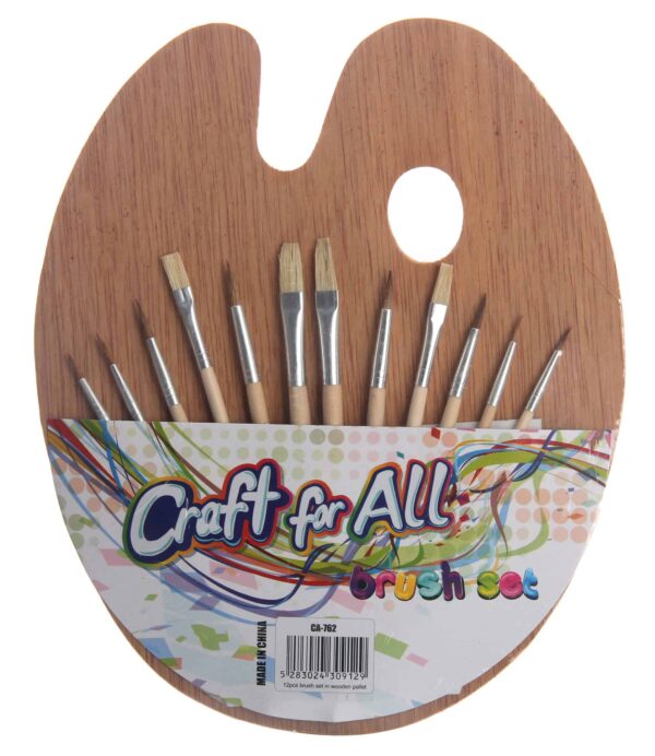 12 pcs brushes set with wooden palette