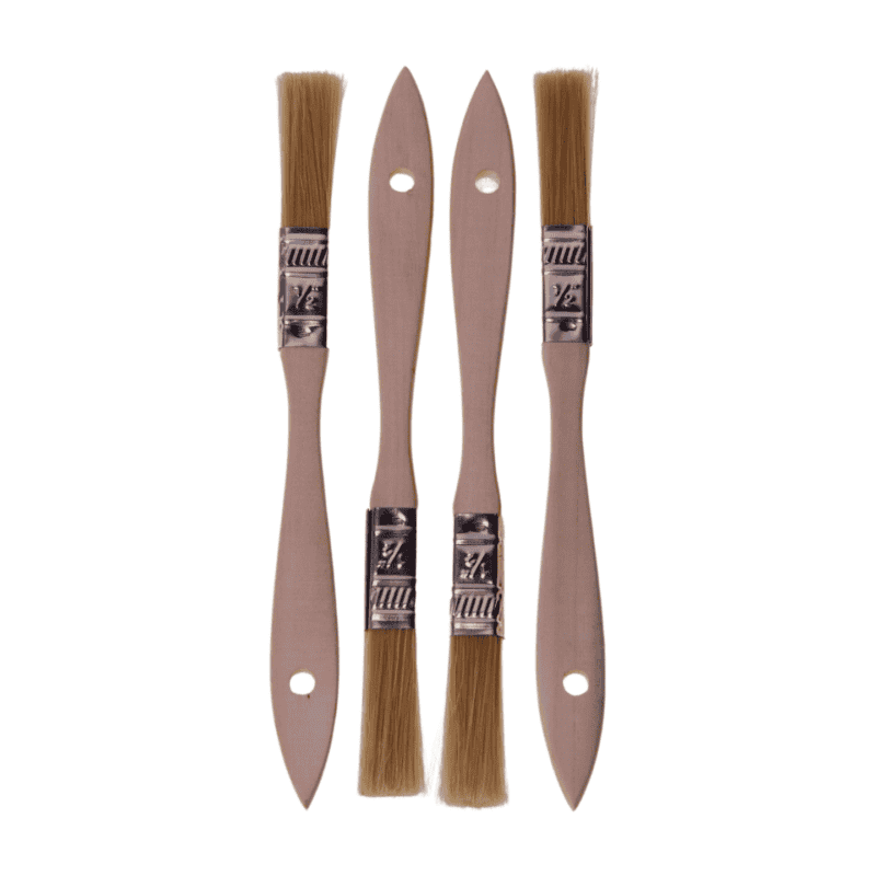 Natural Bristle Brush wooden handle 1/2" (4pcs)