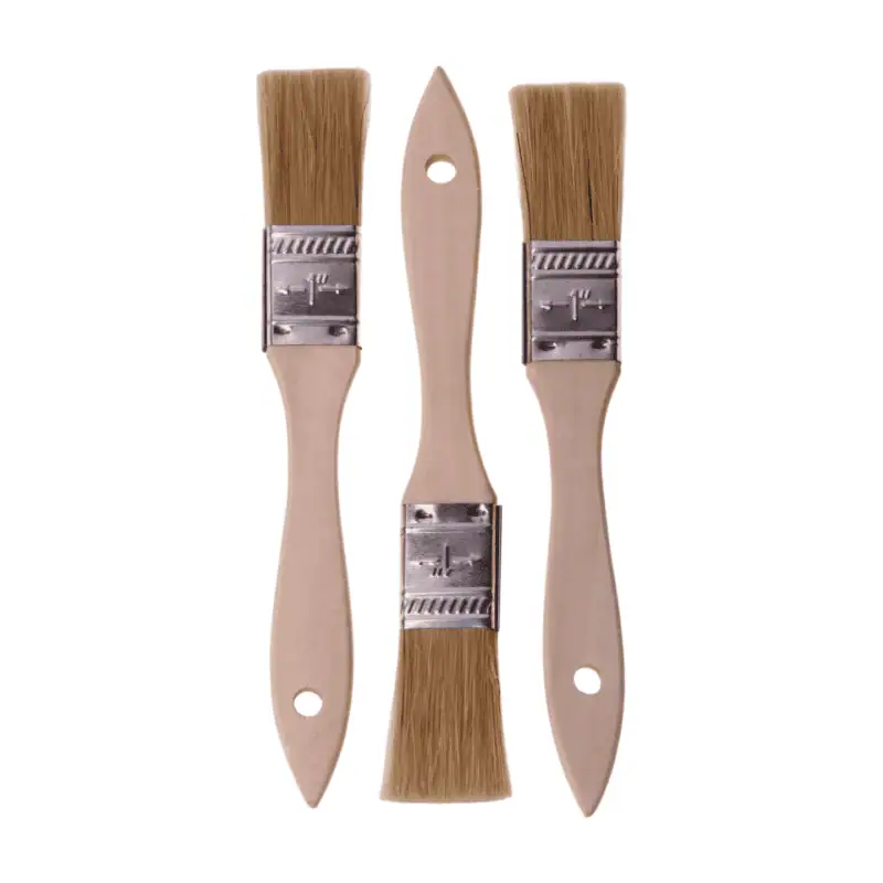 Natural Bristle Brush wooden handle1" (3pcs)
