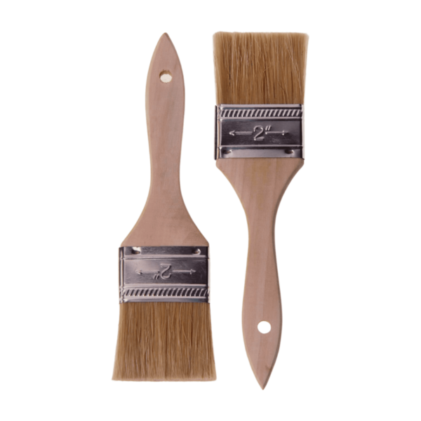 Natural Bristle Brush wooden handle 2" (2pcs)