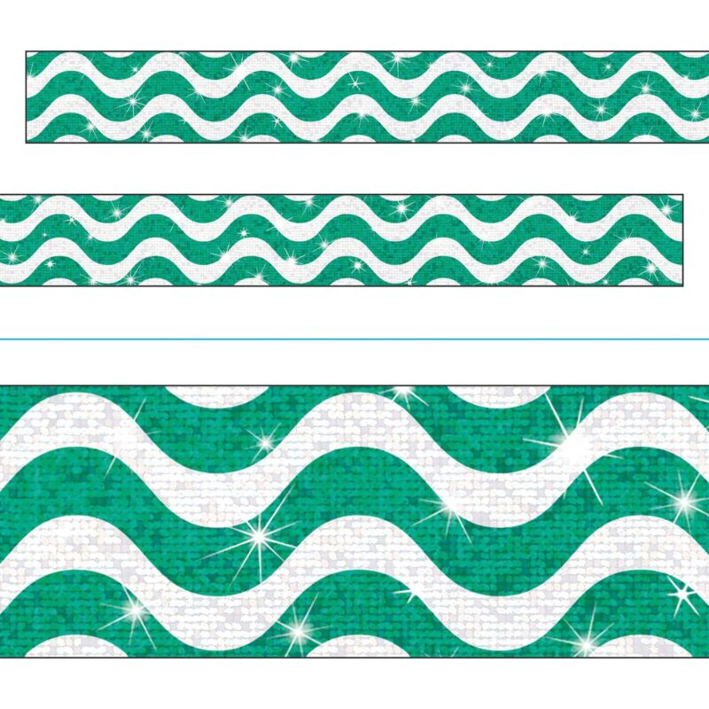 Wavy teal sparkle plus bolder borders®