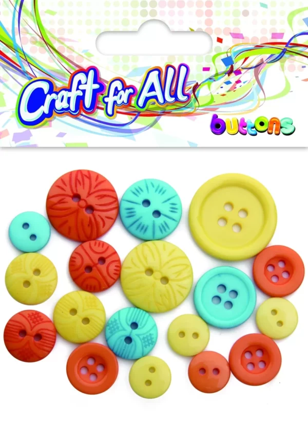 Craft for All - Multicolored Mixed Size Floral Buttons 10-21mm 18pcs