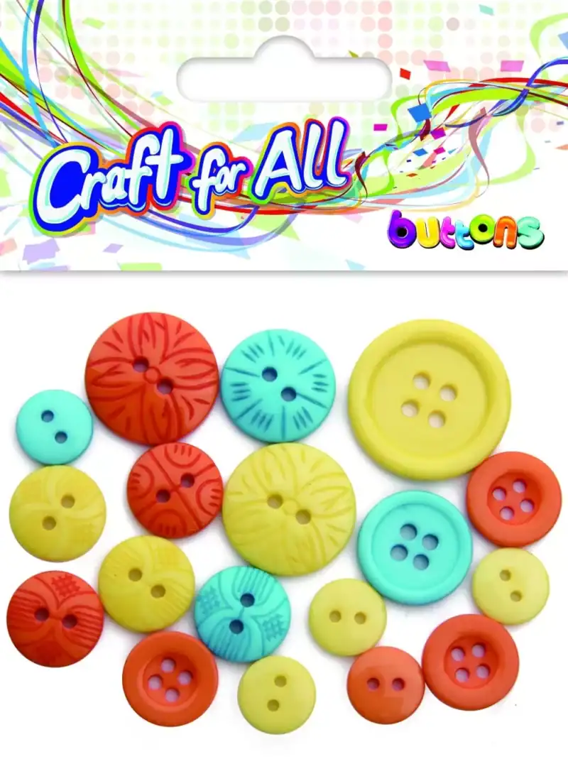 Craft for All - Multicolored Mixed Size Floral Buttons 10-21mm 18pcs