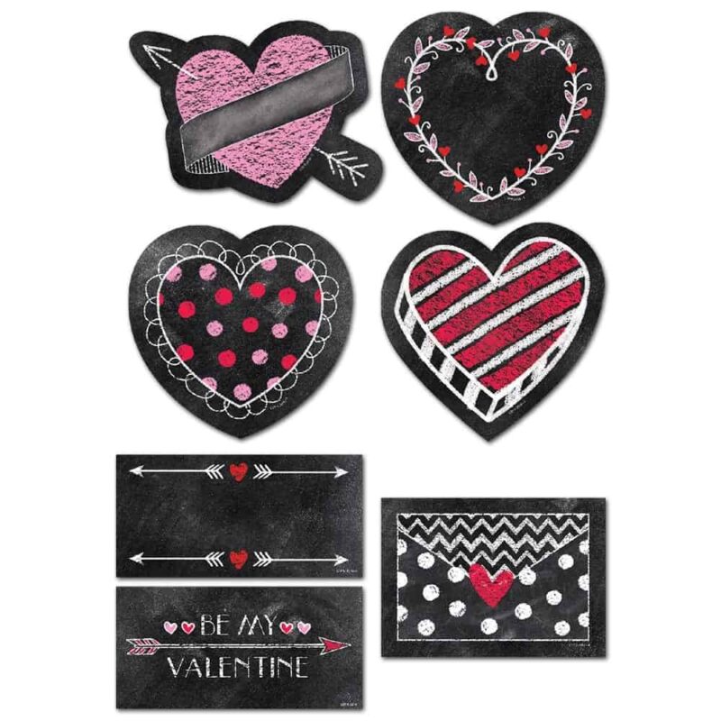 Chalk hearts 6" designer cut outs ctp-6076