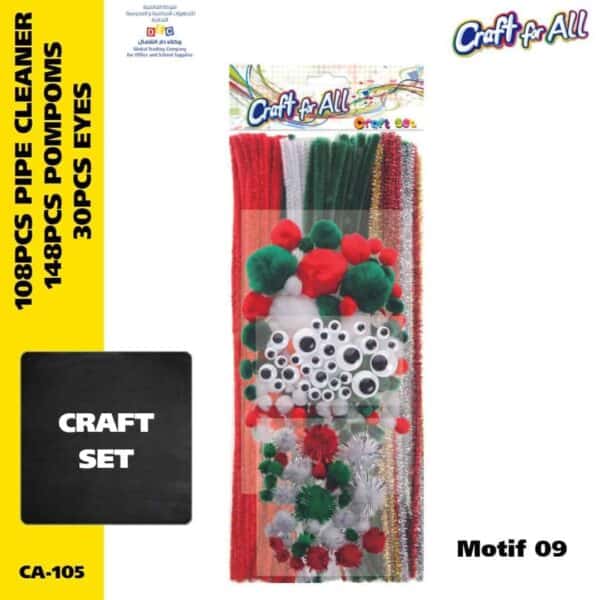 PomPom & Pipe Cleaner Craft Pack -Motif 09
