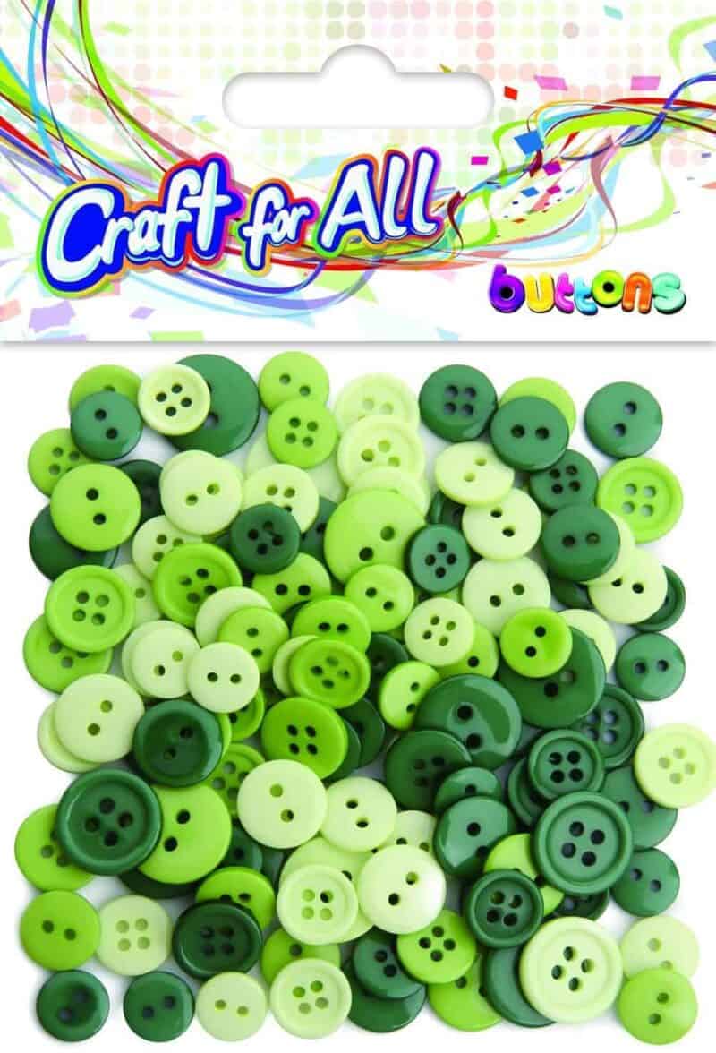 Craft for all - green field buttons 10-15 mm 40g