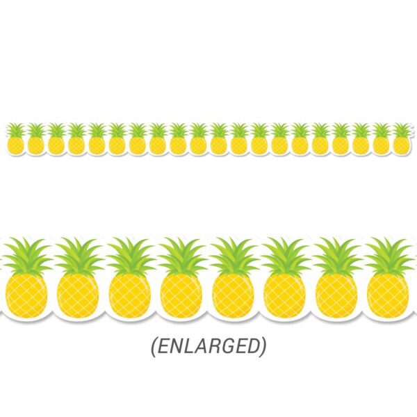a row of pineapples with green leaves