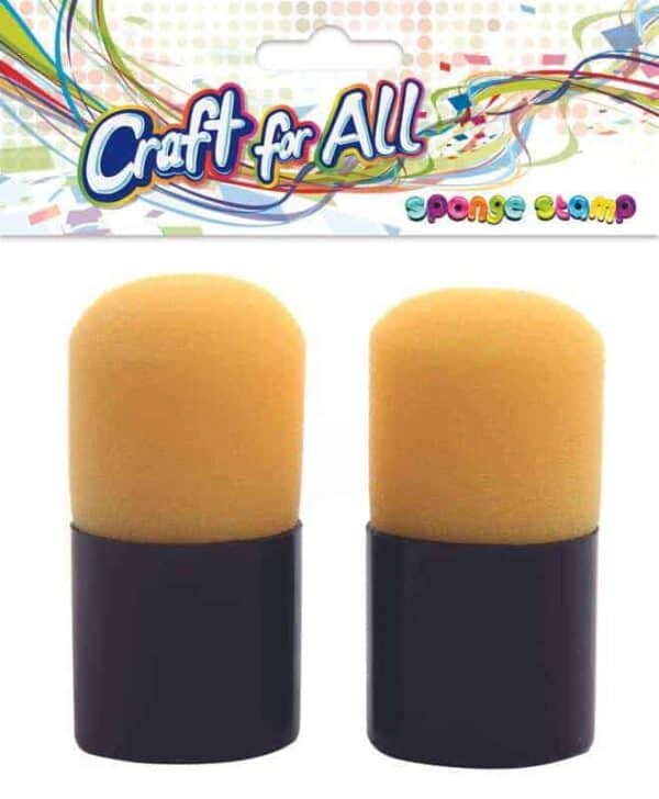 Sponge stamp with plastic handle 3.5cm 2pcs