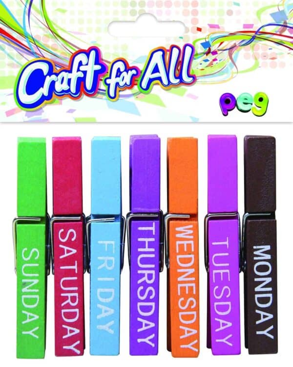 Week days Peg  7pcs
