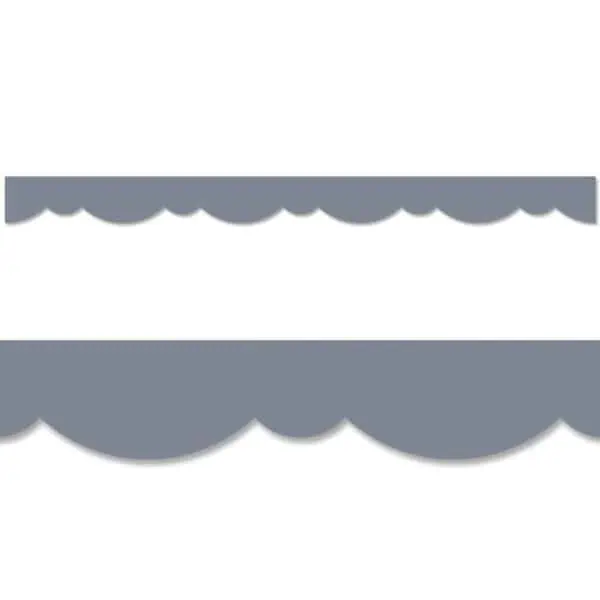 Charcoal Gray Stylish Scallops Border CTP-8564