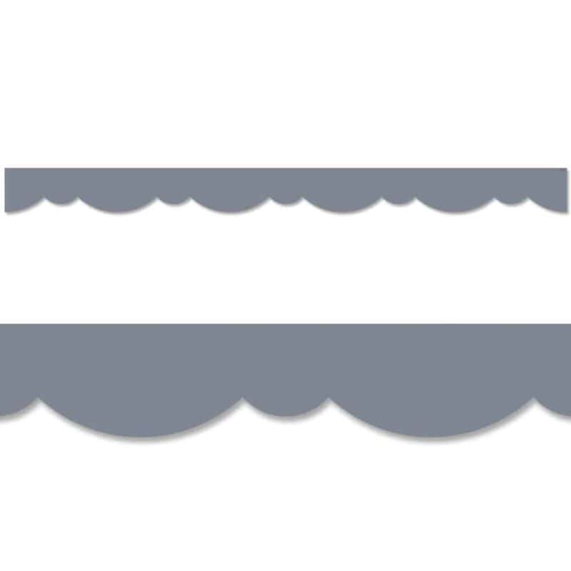 Charcoal gray stylish scallops border ctp-8564