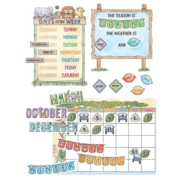 Safari Friends Calendar Set Bulletin Board CTP-3999