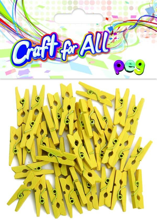 Yellow wooden peg - 36pcs