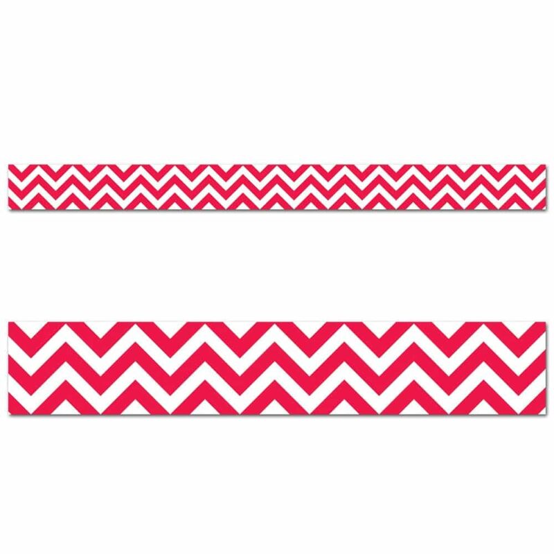 Poppy red chevron border ctp-0162