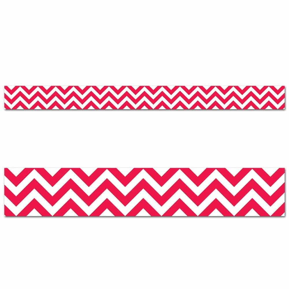 Poppy red chevron border ctp-0162