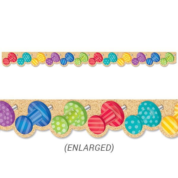 Bold & Bright Push Pins Border CTP-8347