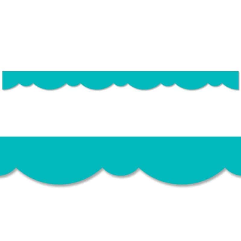 Turquoise stylish scallops border ctp-8569