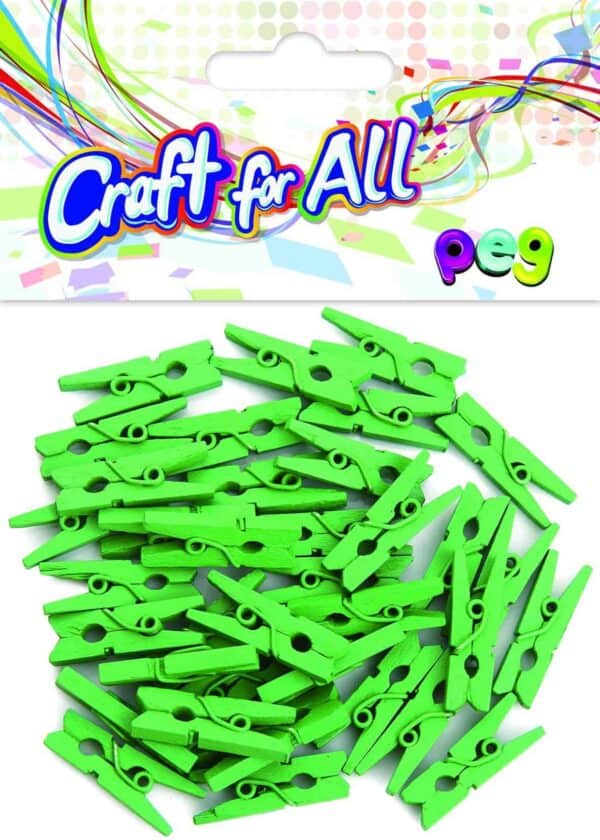 Green wooden peg - 36pcs