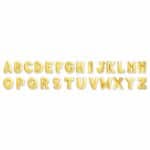 Gold Mylar Balloon 2" Uppercase Letter Stickers CTP-8462