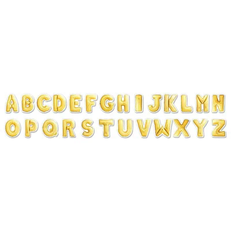 Gold Mylar Balloon 2" Uppercase Letter Stickers CTP-8462