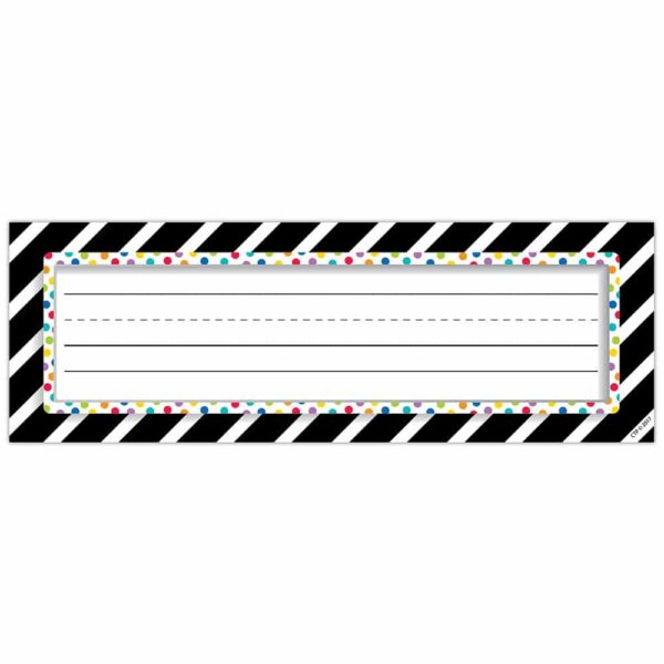 Bold & Bright Bold Stripes & Dots Name Plates CTP-4299
