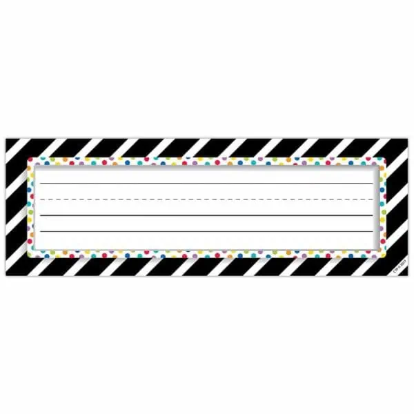 Bold & Bright Bold Stripes & Dots Name Plates CTP-4299