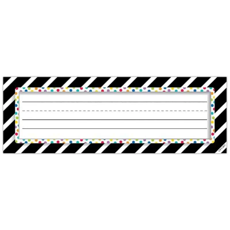 Bold & Bright Bold Stripes & Dots Name Plates CTP-4299