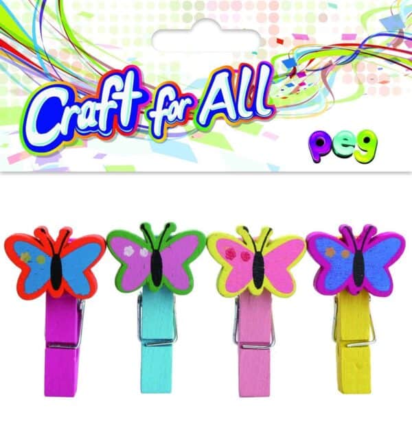 Wooden Butterflies Peg 4pcs