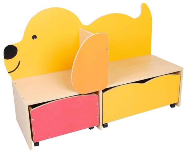 Dog Shaped Cabinet With Functional Containers On Wheels