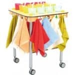 Movable Table For Storing Cups And Towels