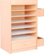 Cabinet For School Articles, Paper Sheets And Crayons + Drawer + Side Pockets