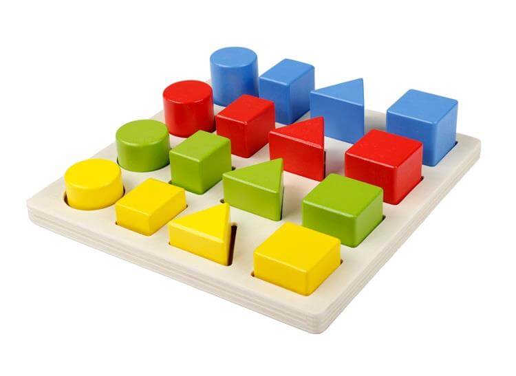 Wooden learning geometric board