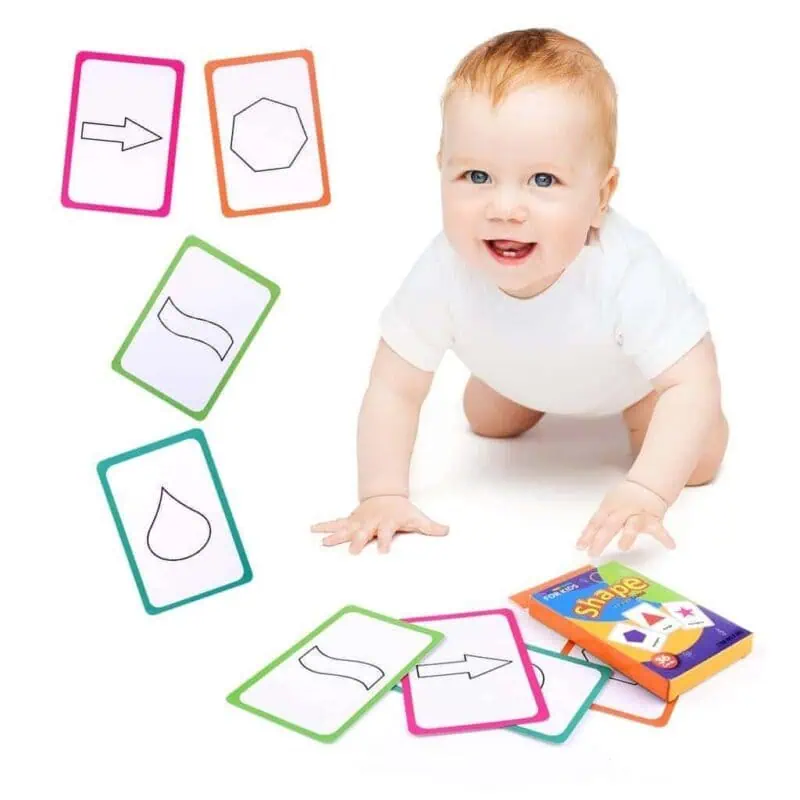 Shapes learning cognitive memory flash cards children early learning
