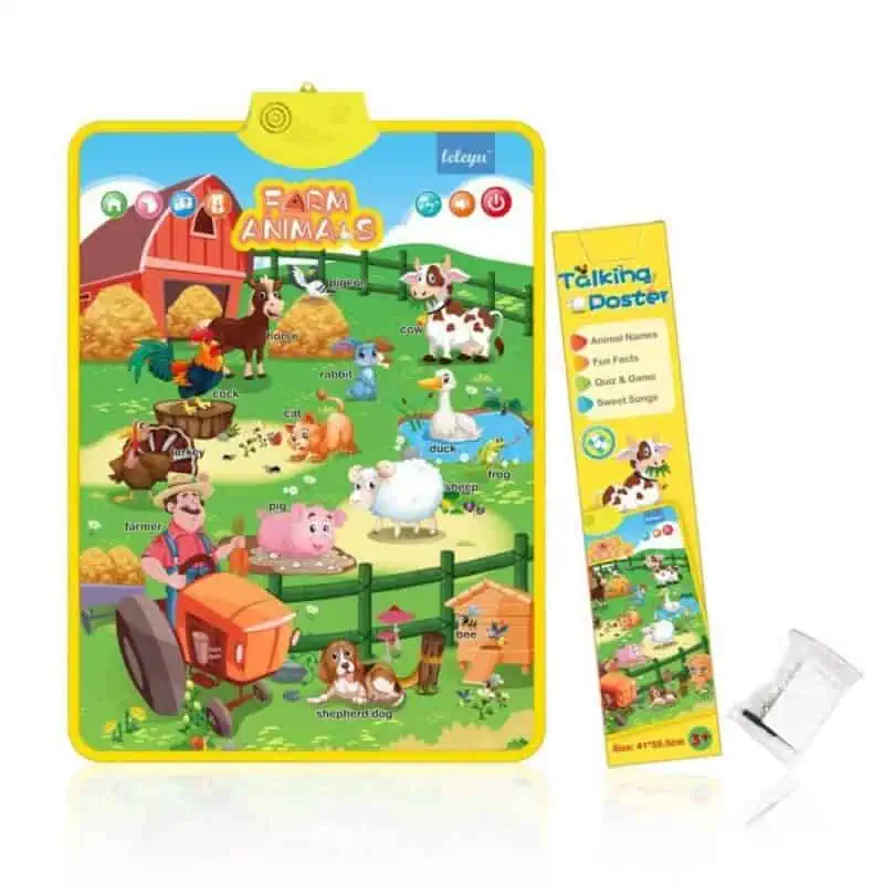 Farm Animals interactiveTalking learning Poster