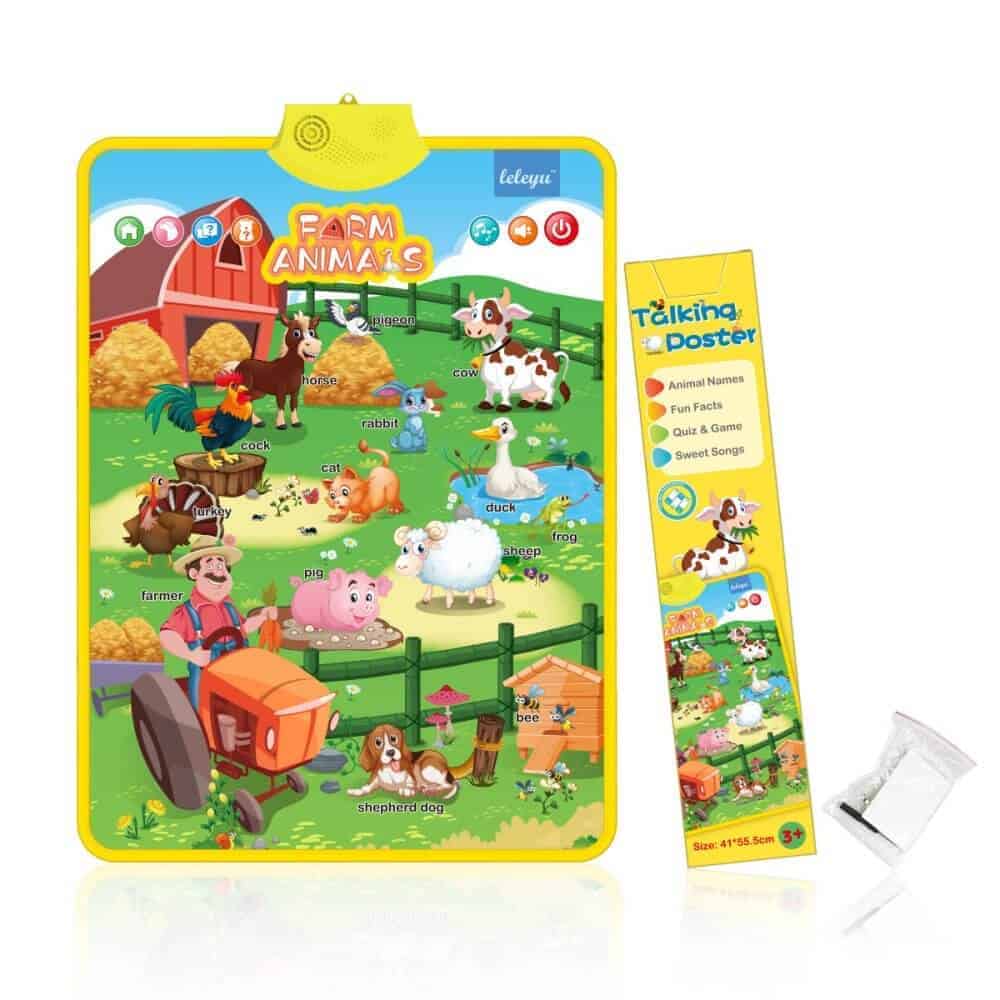 Farm animals interactivetalking learning poster