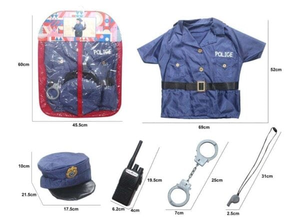 Policeman Cosplay Costume 3-6 Years