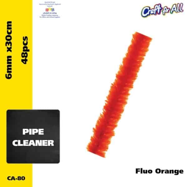 Pipe Cleaner - 0.6cm x 30cm x 48pcs - fluo orange