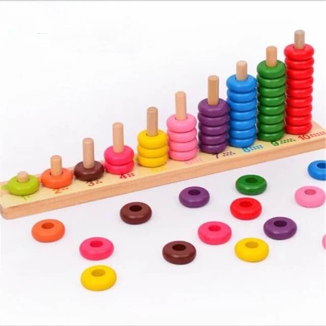 Learning wooden calculate beads